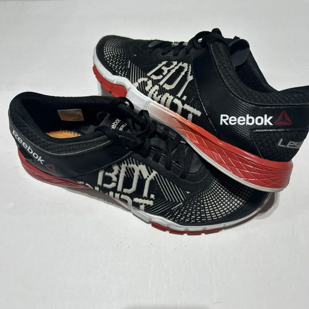 Reebok Les Mills Body Pump Training Shoes Black Red Men's Size 8.5 (Flaw)